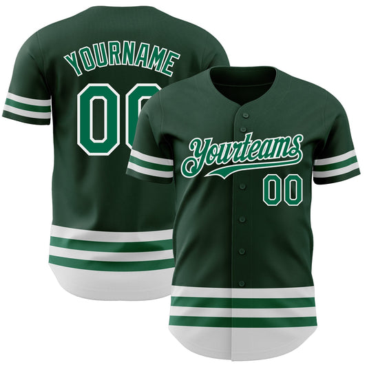 Custom Green Kelly Green-White Line Authentic Baseball Jersey - Sky-Custom