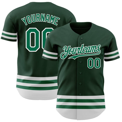 Custom Green Kelly Green-White Line Authentic Baseball Jersey - Sky-Custom