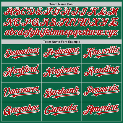 Custom Kelly Green Red-White Line Authentic Baseball Jersey - Sky-Custom