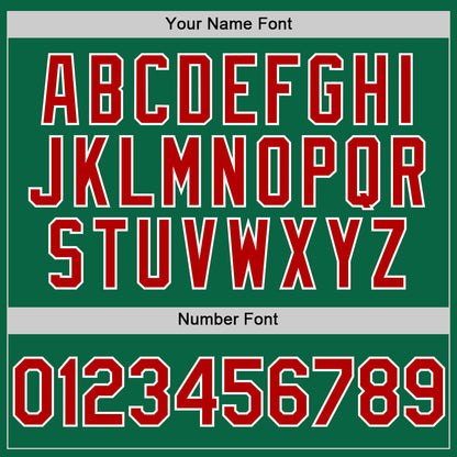 Custom Kelly Green Red-White Line Authentic Baseball Jersey - Sky-Custom