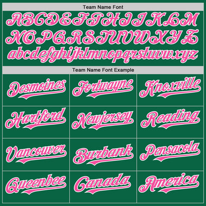 Custom Kelly Green Pink-White Line Authentic Baseball Jersey - Sky-Custom