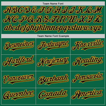 Custom Kelly Green Black-Gold Line Authentic Baseball Jersey - Sky-Custom