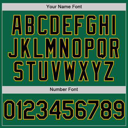 Custom Kelly Green Black-Gold Line Authentic Baseball Jersey - Sky-Custom