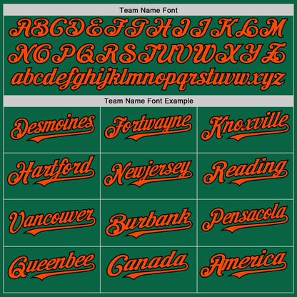 Custom Kelly Green Orange-Black Line Authentic Baseball Jersey - Sky-Custom