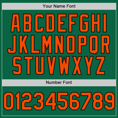Custom Kelly Green Orange-Black Line Authentic Baseball Jersey - Sky-Custom