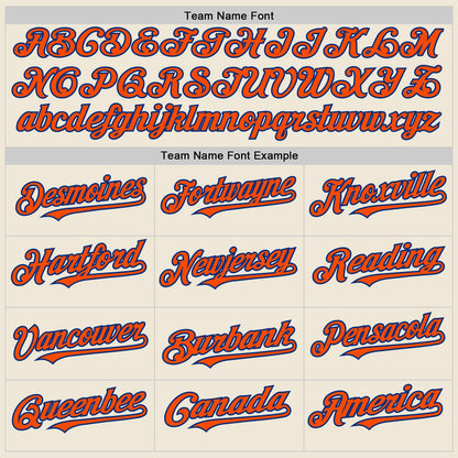 Custom Cream Orange-Royal Line Authentic Baseball Jersey - Sky-Custom