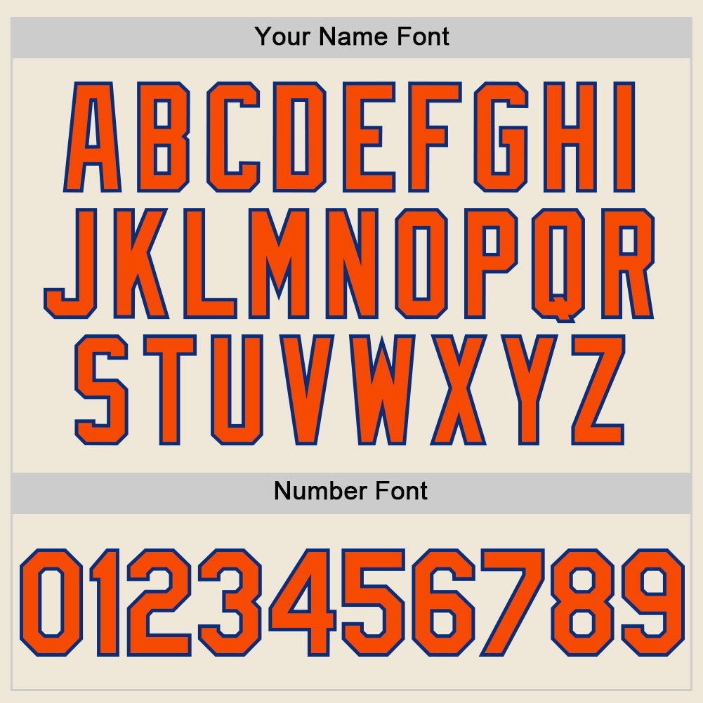 Custom Cream Orange-Royal Line Authentic Baseball Jersey - Sky-Custom