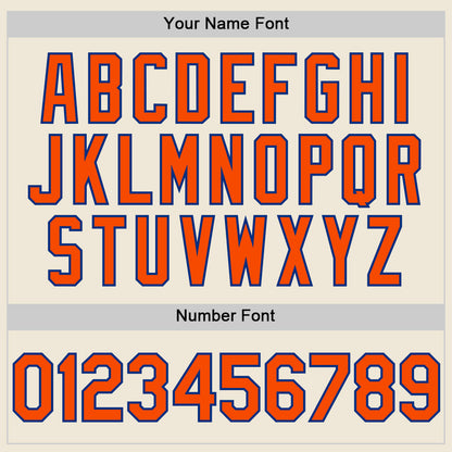 Custom Cream Orange-Royal Line Authentic Baseball Jersey - Sky-Custom