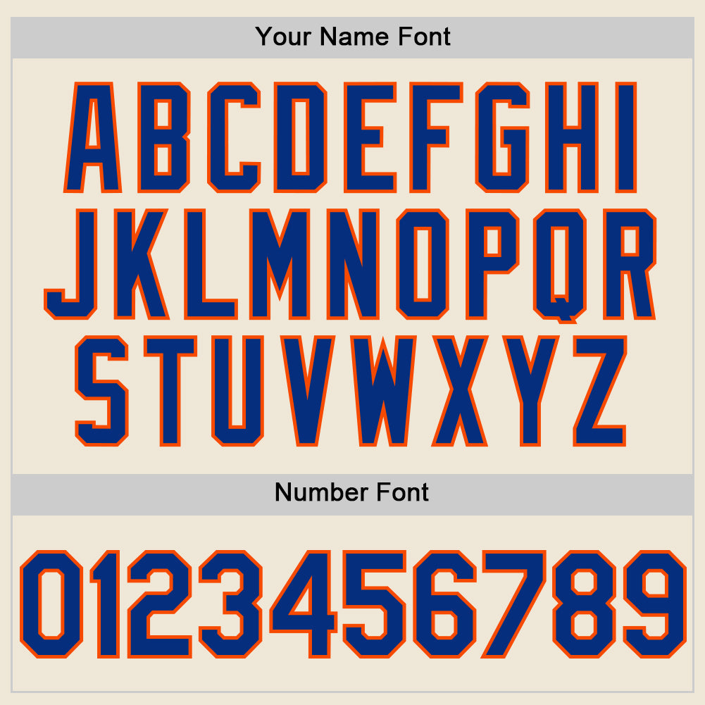 Custom Cream Royal-Orange Line Authentic Baseball Jersey - Sky-Custom
