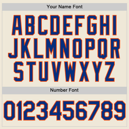 Custom Cream Royal-Orange Line Authentic Baseball Jersey - Sky-Custom