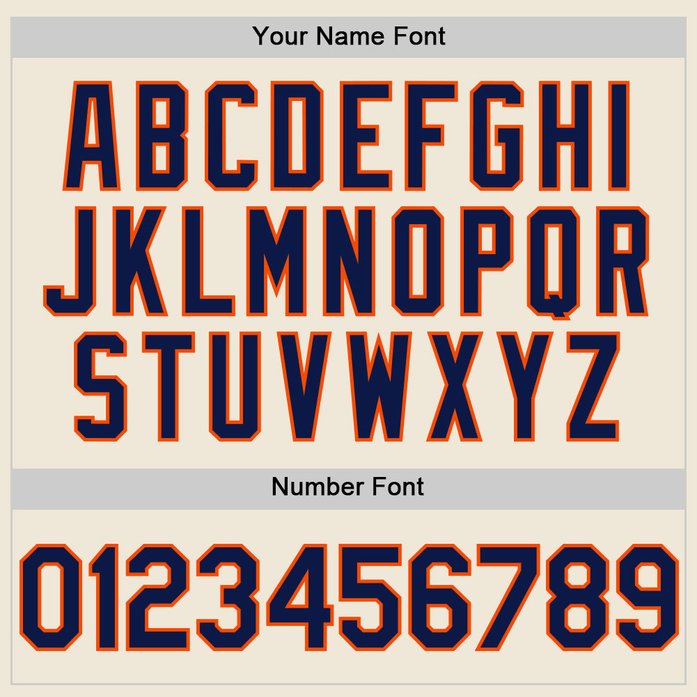 Custom Cream Navy-Orange Line Authentic Baseball Jersey - Sky-Custom