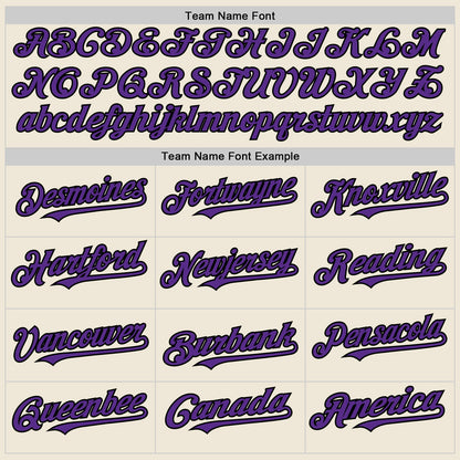 Custom Cream Purple-Black Line Authentic Baseball Jersey - Sky-Custom