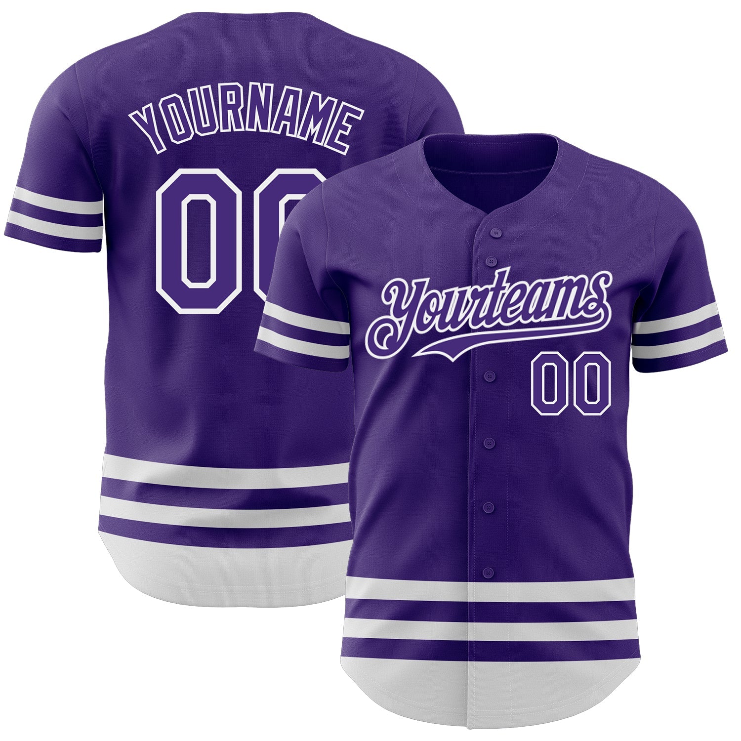 Custom Purple White Line Authentic Baseball Jersey - Sky-Custom