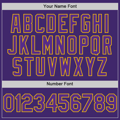 Custom Purple Gold Line Authentic Baseball Jersey - Sky-Custom