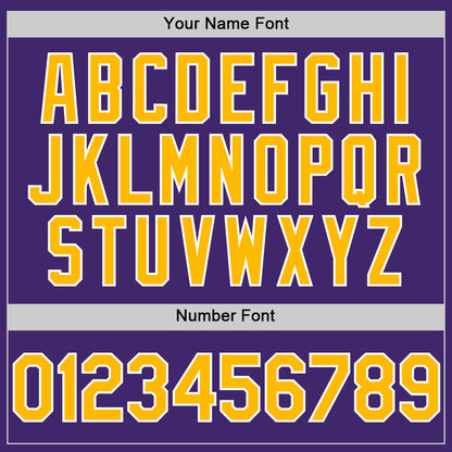 Custom Purple Gold-White Line Authentic Baseball Jersey - Sky-Custom