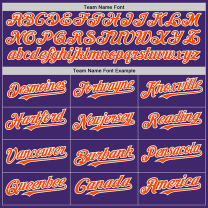 Custom Purple Orange-White Line Authentic Baseball Jersey - Sky-Custom