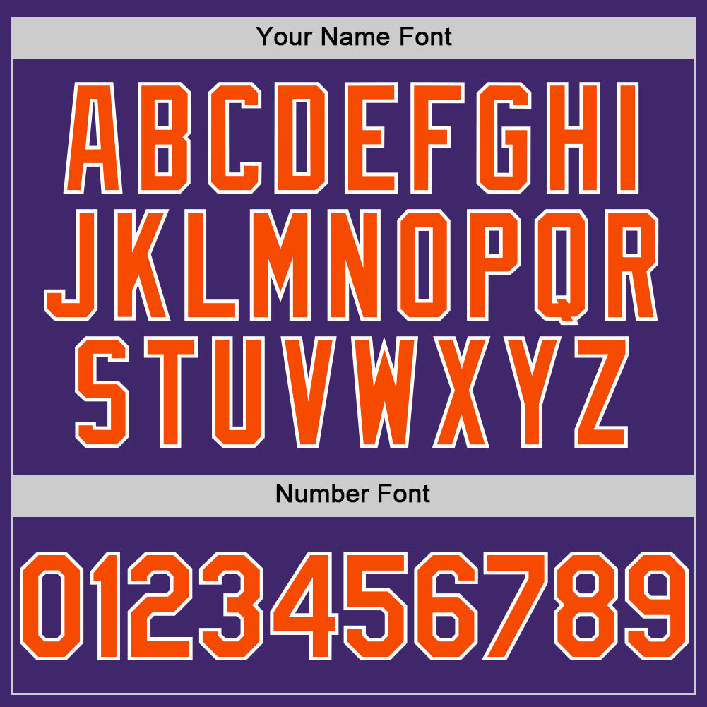 Custom Purple Orange-White Line Authentic Baseball Jersey - Sky-Custom