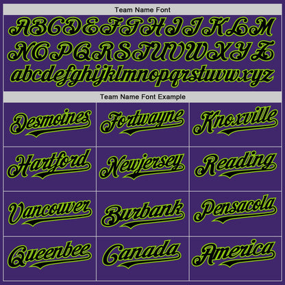 Custom Purple Black-Neon Green Line Authentic Baseball Jersey - Sky-Custom