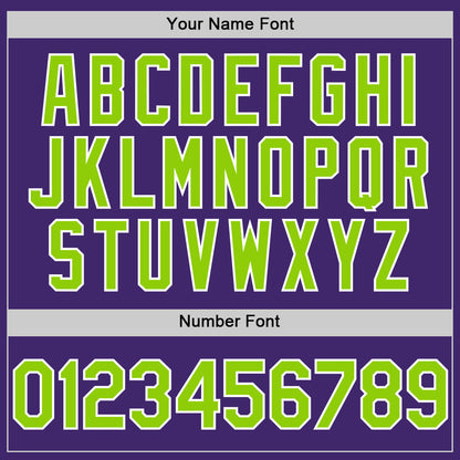 Custom Purple Neon Green-White Line Authentic Baseball Jersey - Sky-Custom