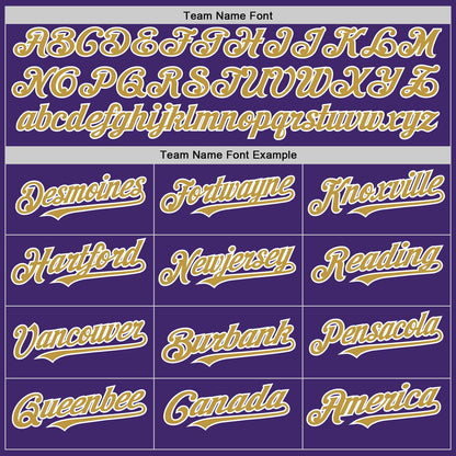 Custom Purple Old Gold-White Line Authentic Baseball Jersey - Sky-Custom