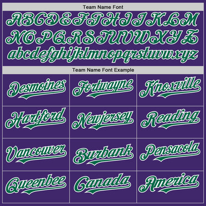 Custom Purple Kelly Green-White Line Authentic Baseball Jersey - Sky-Custom