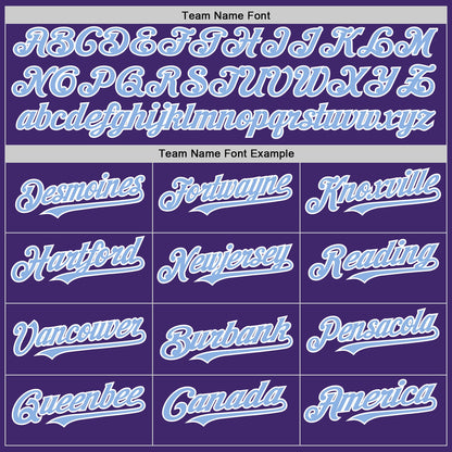 Custom Purple Light Blue-White Line Authentic Baseball Jersey - Sky-Custom