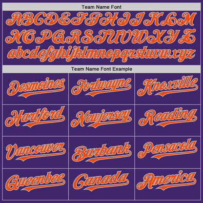 Custom Purple Orange-Gray Line Authentic Baseball Jersey - Sky-Custom
