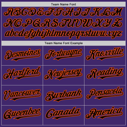 Custom Purple Black-Orange Line Authentic Baseball Jersey - Sky-Custom