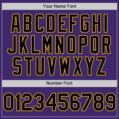 Custom Purple Black-Gold Line Authentic Baseball Jersey - Sky-Custom