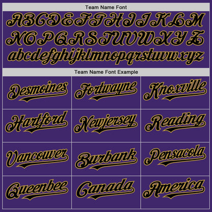 Custom Purple Black-Old Gold Line Authentic Baseball Jersey - Sky-Custom