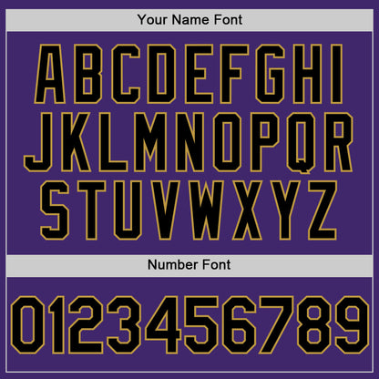 Custom Purple Black-Old Gold Line Authentic Baseball Jersey - Sky-Custom