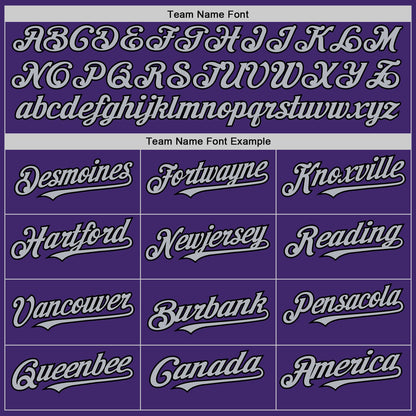 Custom Purple Gray-Black Line Authentic Baseball Jersey - Sky-Custom