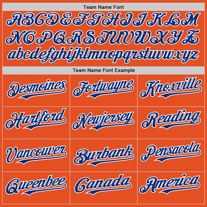Custom Orange Royal-White Line Authentic Baseball Jersey - Sky-Custom