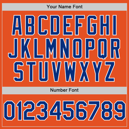 Custom Orange Royal-White Line Authentic Baseball Jersey - Sky-Custom