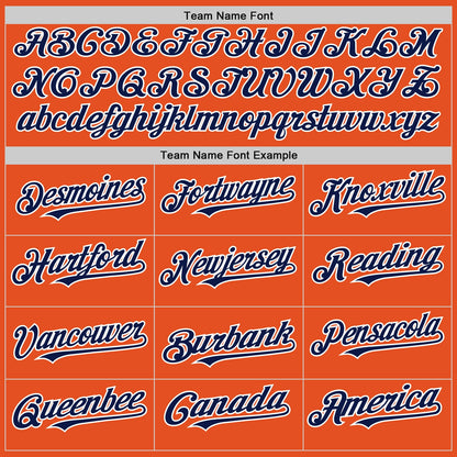 Custom Orange Navy-White Line Authentic Baseball Jersey - Sky-Custom