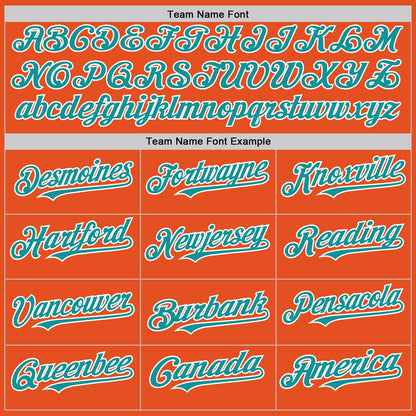 Custom Orange Teal-White Line Authentic Baseball Jersey - Sky-Custom