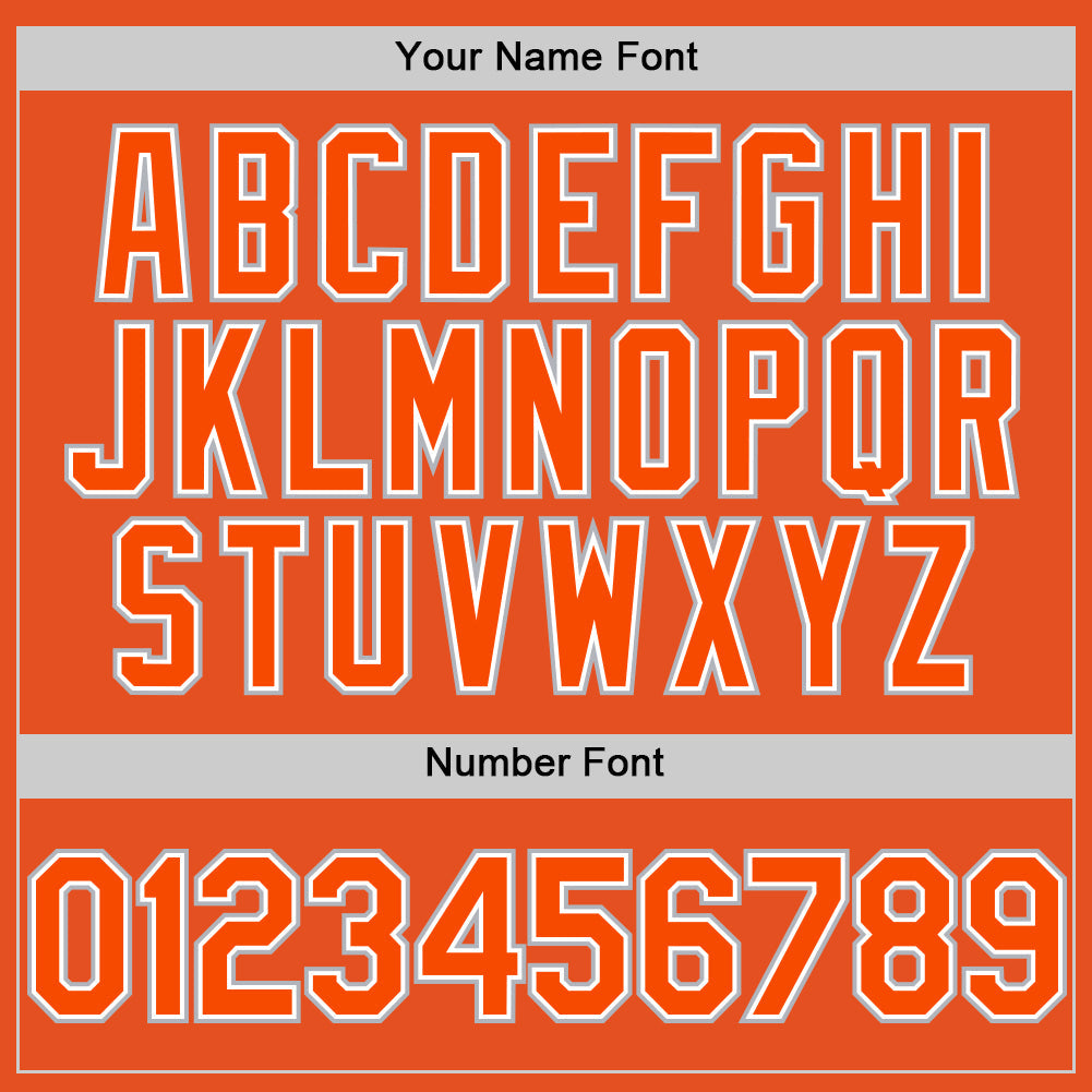 Custom Orange White-Gray Line Authentic Baseball Jersey - Sky-Custom