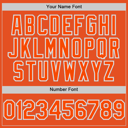 Custom Orange White-Gray Line Authentic Baseball Jersey - Sky-Custom