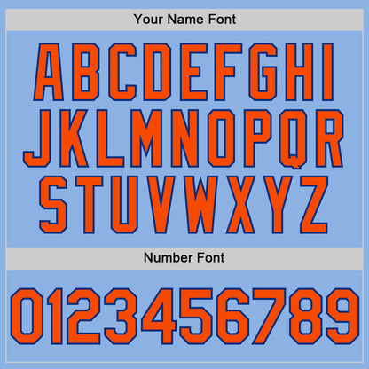 Custom Light Blue Orange-Royal Line Authentic Baseball Jersey - Sky-Custom