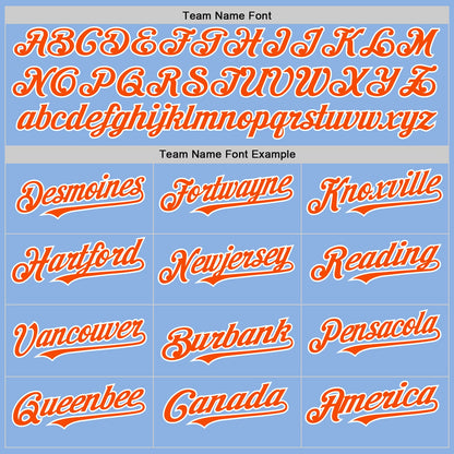 Custom Light Blue Orange-White Line Authentic Baseball Jersey - Sky-Custom