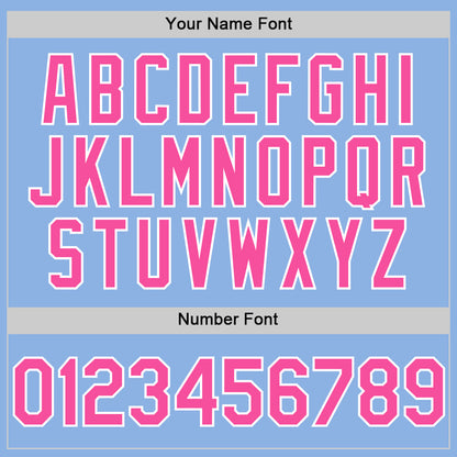 Custom Light Blue Pink-White Line Authentic Baseball Jersey - Sky-Custom