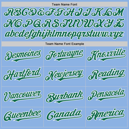 Custom Light Blue Kelly Green-White Line Authentic Baseball Jersey - Sky-Custom