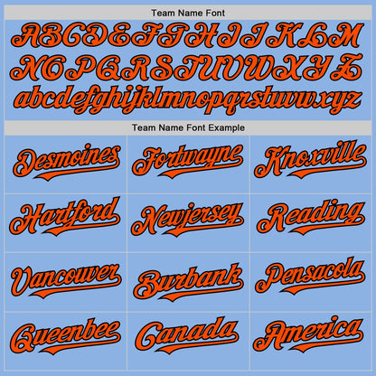 Custom Light Blue Orange-Black Line Authentic Baseball Jersey - Sky-Custom