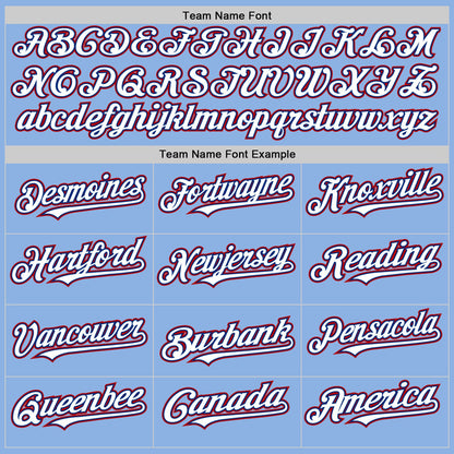 Custom Light Blue Royal-Red Line Authentic Baseball Jersey - Sky-Custom