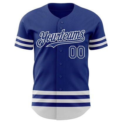Custom Royal White Line Authentic Baseball Jersey - Sky-Custom