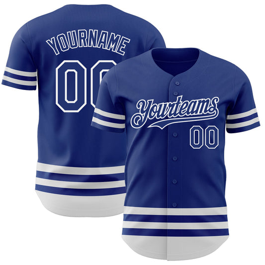 Custom Royal White Line Authentic Baseball Jersey - Sky-Custom