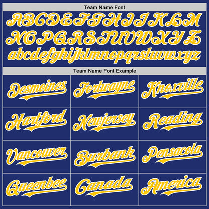 Custom Royal Yellow-White Line Authentic Baseball Jersey - Sky-Custom