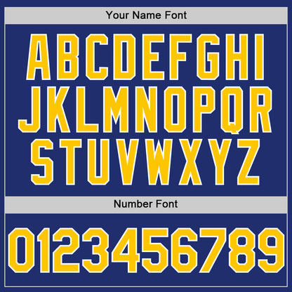 Custom Royal Yellow-White Line Authentic Baseball Jersey - Sky-Custom