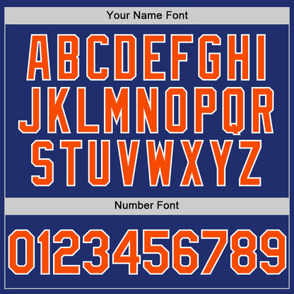 Custom Royal Orange-White Line Authentic Baseball Jersey - Sky-Custom