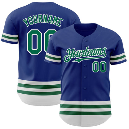 Custom Royal Kelly Green-White Line Authentic Baseball Jersey - Sky-Custom